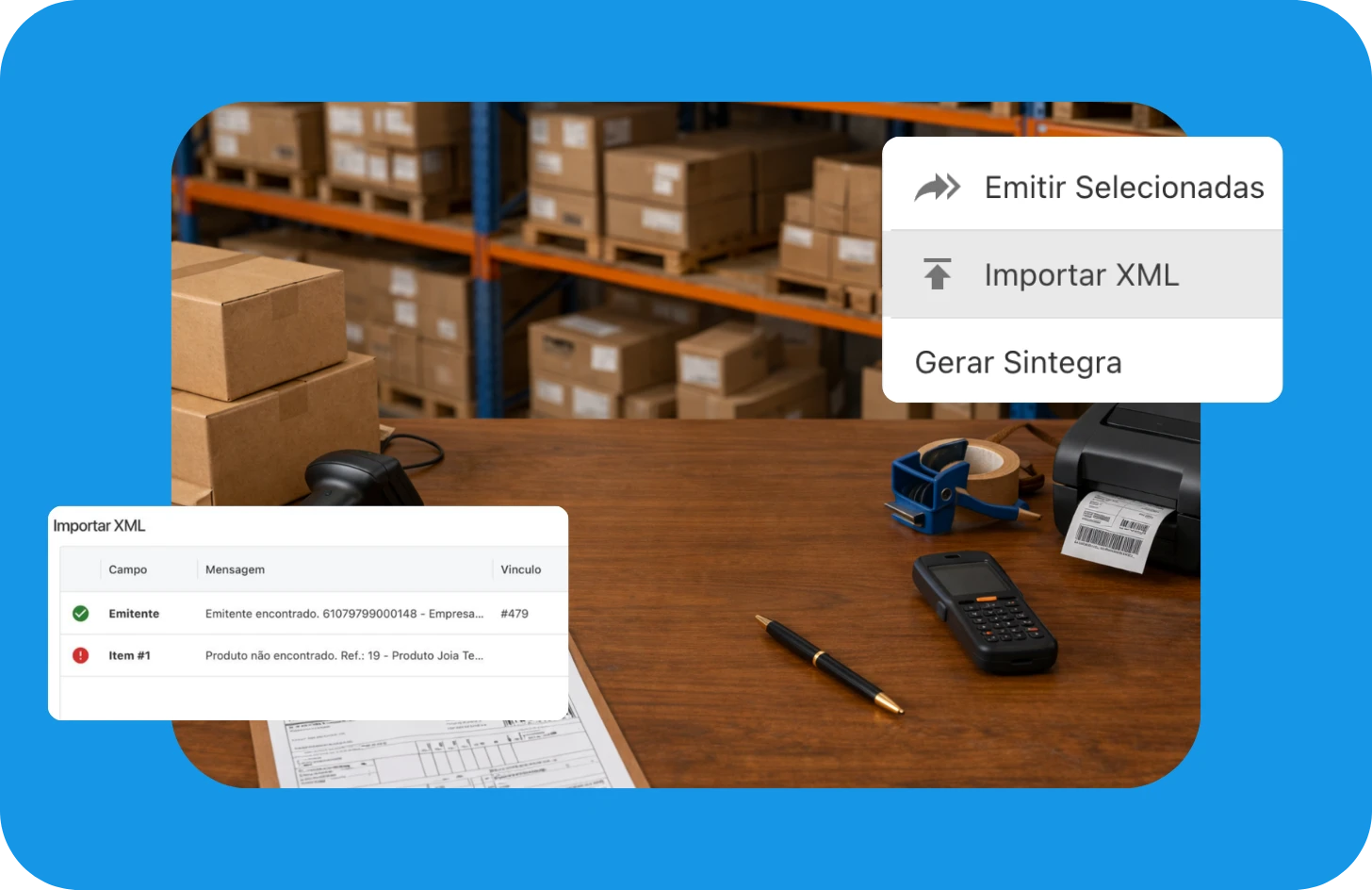 Geração de DANFE e gestão integrada